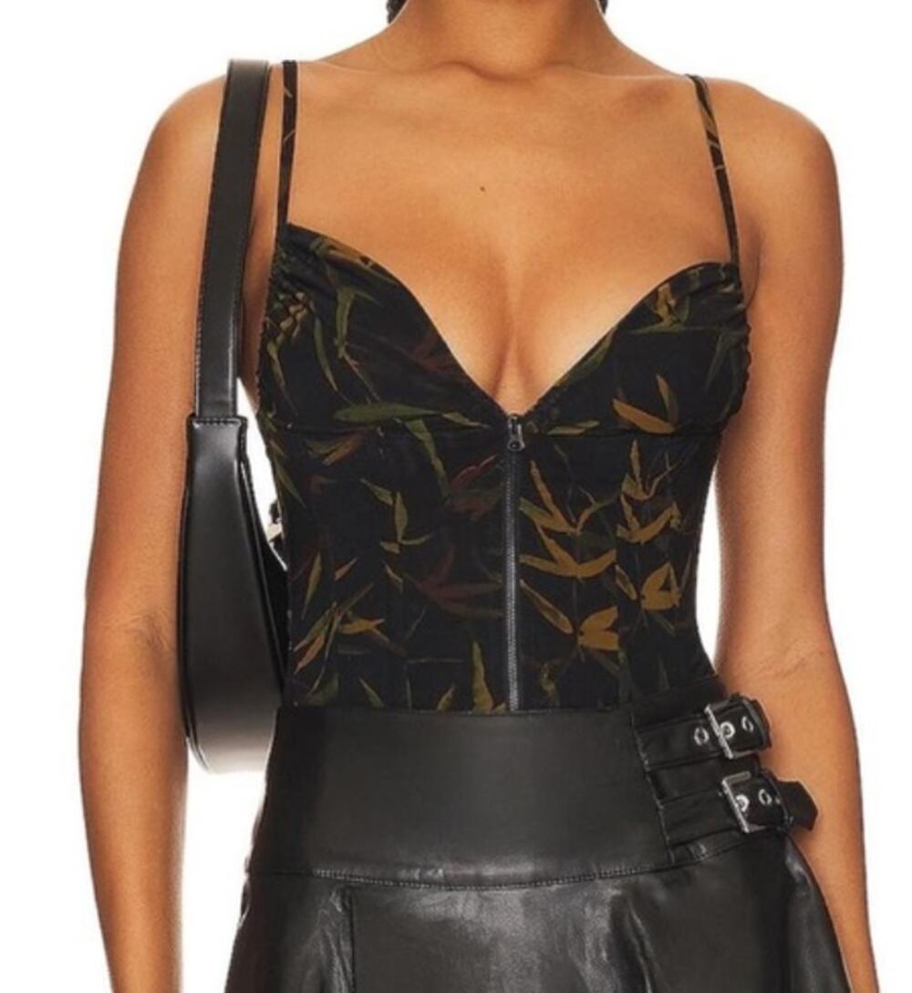 WeWoreWhat Bamboo Print Corset Top - Size 8